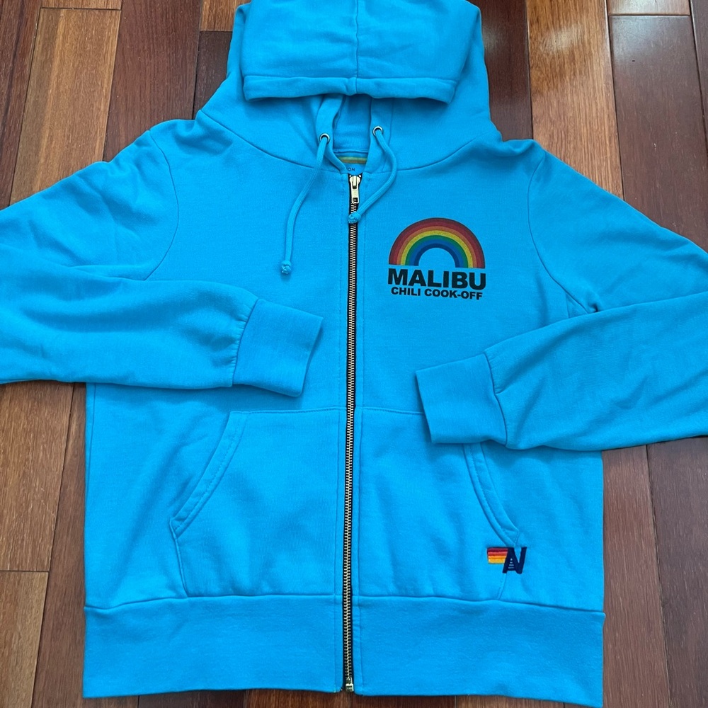 Aviator Nation Malibu Chili Cook-Off Zip Hoodie - Neon Blue - S